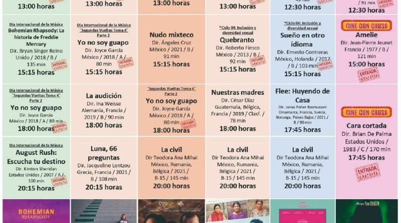 Cartelera de junio en la Cineteca Mexiquense